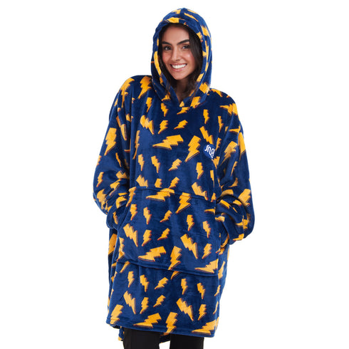 Snuggs Blanket Hoodie Dark Blue Bolt